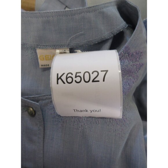 VINTAGE Geiger Top 12 Jacquard Floral Blouse Button Up Austria 42 * - Picture 13 of 13